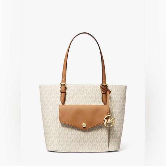 Michael Kors Handbags - Michael Kors jet set medium logo pocket tote bag